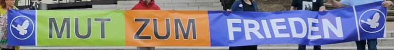 Banner „Mut zum Frieden”
